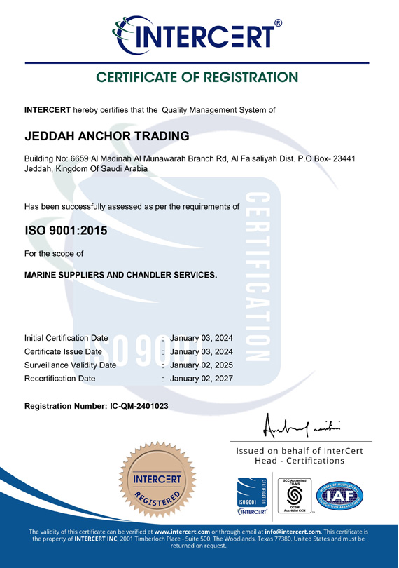 Certified and compliant maritime service provider in Saudi Arabia ensuring safety and quality
