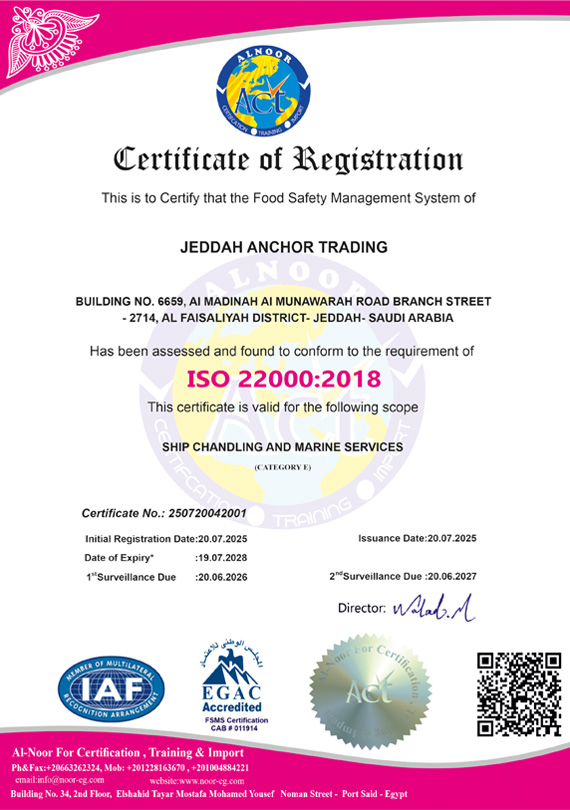 Certified and compliant maritime service provider in Saudi Arabia ensuring safety and quality